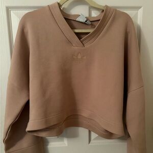 Adidas Women's Beige V-Neck Sweatshirt